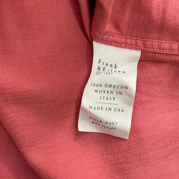 Frank & Eileen Mary Classic Shirtdress Sunset Pink Cotton Size Small Mini - Picture 12 of 13
